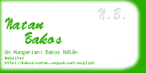 natan bakos business card